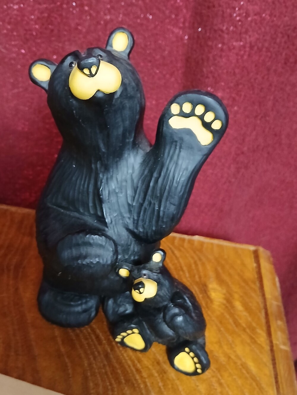 Big Sky Carvers BearFoots Bic & Cubbie Figurine Jeff Fleming Card/Pencil holder